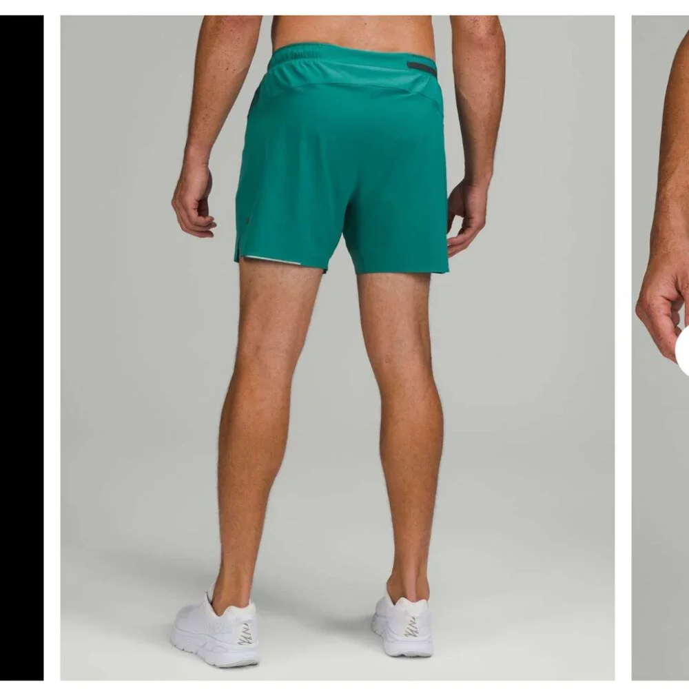 Lululemon Surge Lined Short 6" Teal Lagoon Men's Medium Athletic Workout Run - Picture 2 of 16